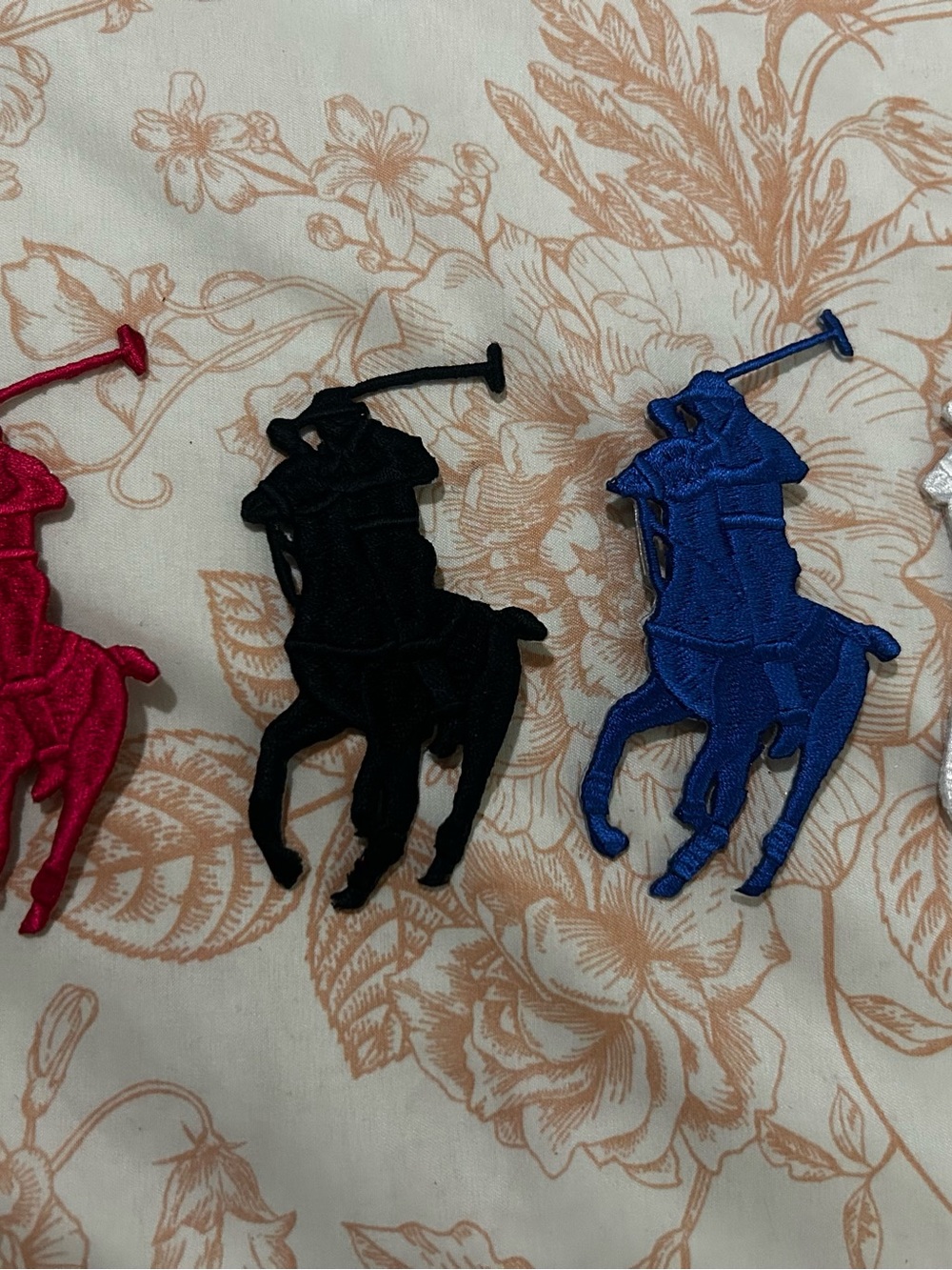 Polo Player Fabric Patch - Black and Royal Blue Set iron on